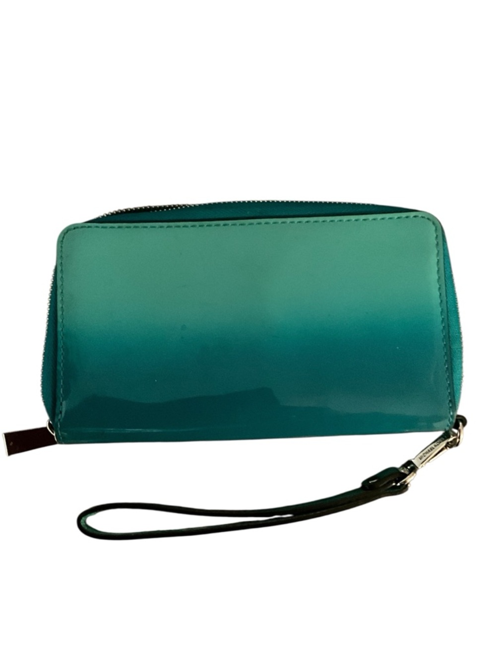 Michael Kors Teal Patent Leather Wristlet Clutch - Picture 2 of 3